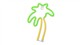 Neon Led Palma Pomarańcz Zielona Nne04 Neolia