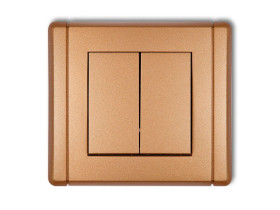 FLEXI Wyłącznik podwójny świecznikowy złoty metalik 8FWP-2 KARLIK