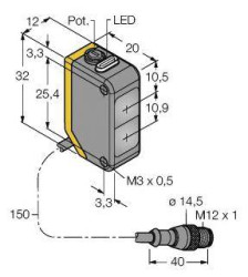 Czujnik dyfuzyjny Turck Q20PDXLQ5 3078189 1 szt.
