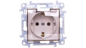 Simon 10 Gniazdo Pojedyncze Schuko Z Uszczelką Z Przesłonami Klapką Trans....