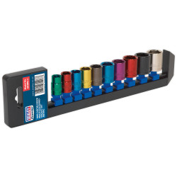 Sealey AK285 Multi-coloured Socket Set 10pc 3/8&quot;sq Drive Metric