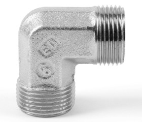 Złączka hydrauliczna, Złacze A: Stożek męski 24° DIN, Złacze B: Stożek męski 24° DIN, Stal, 420bar