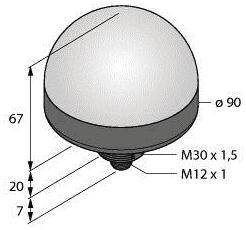 Lampa okrągła Turck K90TLGRPQ światło ciągłe