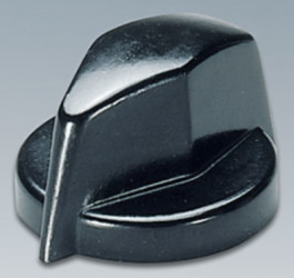 Pointer knob, 6 mm, plastic, black, Ø 18.8 mm, H 12.5 mm, A1311860