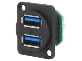 Gniazdo USB A na panel otwór pod śrubę stożkową przykręcany CP30105