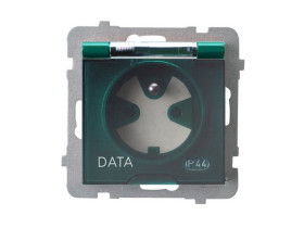 AS Gniazdo hermetyczne z uziemieniem DATA z kluczem uprawniającym IP-44 wieczko przezroczyste zielony GPH-1GZK/m/12/d OSPEL