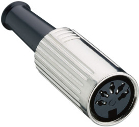 Plug, 4 pole, solder cup, straight, 0121 04