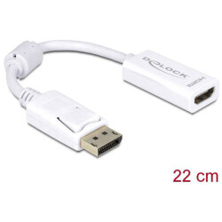 Delock 61767 DisplayPort to HDMI Adapter 1.1 Passive 1080p 12 cm White