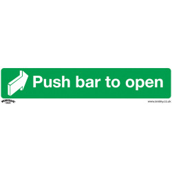Worksafe SS29V1 Safety Sign Push Bar To Open - Self-Adhesive Vinyl