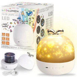 Lampka nocna z projektorem 3W biała NL-08 LED