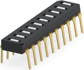 DIP switche, Off-On, 10 pole, straight, 100 mA/50 VDC, 1-1825006-7