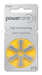 6 x baterie do aparatów słuchowych Power One Varta 10