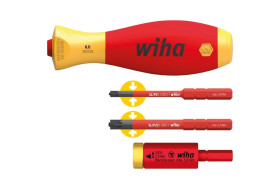 Wiha Zestaw adapterów dynamometrycznych easyTorque electric z uchwytem slimVario i bitami slimBit SL/PZ 4-cz. w opakowaniu blist