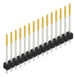 Pin header, 15 pole, pitch 2.54 mm, straight, black, 10048665