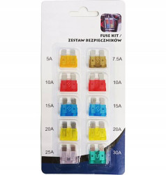 ZESTAW BEZPIECZNIK SAMOCHODOWYCH STANDARD