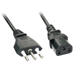 LINDY 30411 Current Cable [1x Italy plug - 1x IEC C13 socket ] 0.70 m Black