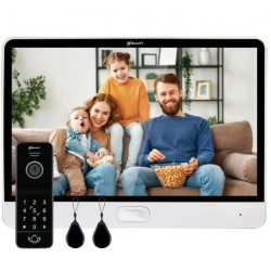Zestaw wideodomofonowy z monitorem 8cali @Smart M8TW-WIFI_S1BH-NRC biały + breloki