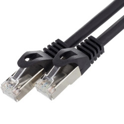 Patchcord S/FTP kat.6A PiMF kabel sieciowy LAN 2x RJ45 PoE czarny 3m NEKU