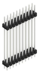 Pin header, 20 pole, pitch 2.54 mm, straight, black, 10057652