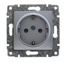 VENA Gniazdo pojedyncze z/u Schuko z przesłonami aluminium 514041