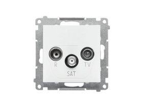 SIMON 55 Gniazdo antenowe R-TV-SAT przelotowe 7 dB biały mat TASP.01/111 KONTAKT SIMON