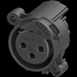 XLR panel socket, 3 pole, gold-plated, polyamide, NC3FAH-DAE