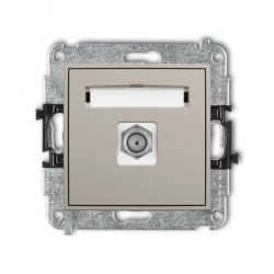 ICON Mechanizm gniazda antenowego pojedynczego typu F (SAT) niklowany taupe 60IGF-1
