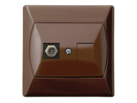 AKCENT Gniazdo antenowe typu "F" pojedyncze brązowy GPA-1AF/24 OSPEL