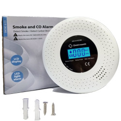 BLACK WEEKend - Czujnik czadu tlenku węgla i dymu 2w1 CO detektor LCD Alarm dźwięk+światło