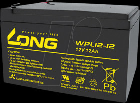 WPL12-12-M Rechargeable AGM battery, 12 V, 12 Ah, long-life