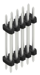 Pin header, 10 pole, pitch 2 mm, straight, black, SLY612210Z
