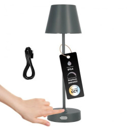 Lampka stołowa NELI 2,7W LED szara, z akumulatorem 2200mAh, IP54, CCT, 200lm, 33cm, EDO777719 EDO Solutions