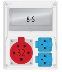 Rozdzielnica R-BOX 240 8S 1x32/5, 2x230V puste okno B.1802
