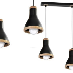 Lampa wisząca HOLLY BLACK / WOOD 3xE27 60W MLP6256 Milagro