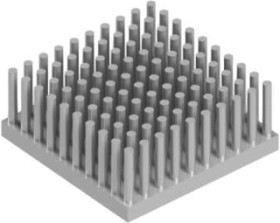 Pin heatsink, (L x W x H) 36.4 x 36.4 x 15 mm, 3.9 to 1.25 K/W, natural aluminum, 10006863
