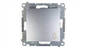 Simon 54 Przycisk /Światło/, Szybkozłącza, Srebrny Mat Ds1.01/43