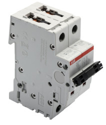 Wyłącznik nadprądowy MCB, Typ C, 2-biegunowy, 8A, 440V, 125V, na szynę DIN, ABB S202M-C8, S200M
