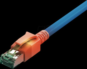 CS1OBADAD0005 Cat.6a LED patch cable, DualBoot, S/FTP, blue, 0.5 m
