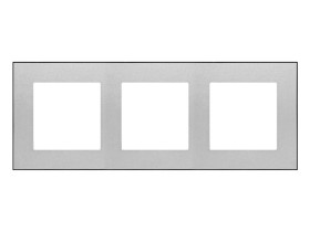SIMON 55 Ramka 3 potrójna DUO aluminium podstawa czarna TRD3.149/143 KONTAKT SIMON