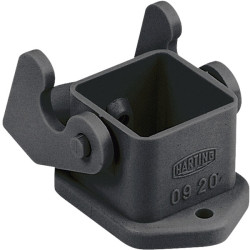 Harting 09 20 003 0327 Han&#xAE; 3 A Housing Black Bulkhead Polycarbonate