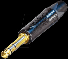 NP3X-B Stereo audio jack plug, 6.3 mm, black