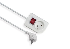 Przedłużacz z wyłącznikiem CLASSIC 1-gniazdo b/u 1,5m /OMY 2x1/ PSN-11,5W