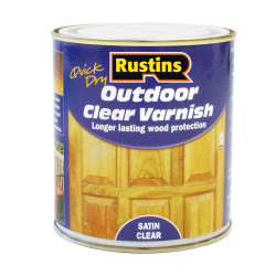 Rustins EAVS500 Quick Drying Outdoor Clear Varnish Satin 500ml