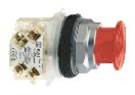 Główka przyc. O 30 zat. awar. z metalową ramką O 35mm, czerw., 1 C/O 9001KR24RH13