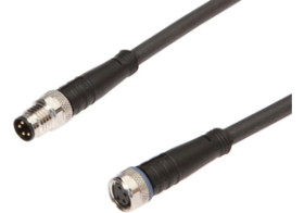 Kabel konfekcjonowany obustronny złącze M8 żeńskie 4pin proste M8 męskie 4pin proste z kablem 3m IP67 VK300F75