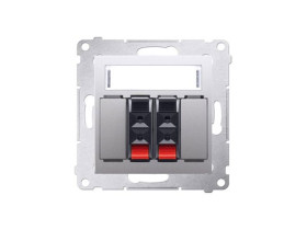 SIMON 54 Gniazdo głośnikowe podwójne srebrny mat do podłączenia 2 kolumn głośnikowych DGL32.01/43 KONTAKT SIMON