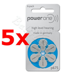 30 x baterie do aparatów słuchowych Power One Varta 675