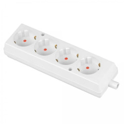 Listwa zasilająca na 4 gniazd 2P+Z schuko biała BASIC (na kabel) GN-470S