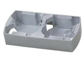 GAZELA Puszka natynkowa 2 podwójna pozioma srebro PNP-2JH/18 OSPEL