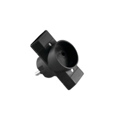 Rozgałęźnik wtyczkowy 1-gniazdo b/u + 2-gniazda b/u EURO czarny R-12-2